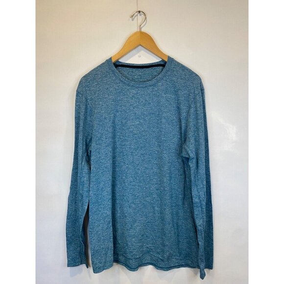 Lululemon Medium Teal Blue Aqua Drysense Mesh Long Sleeve Top GUC - Picture 1 of 5